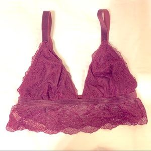 Victoria’s Secret wine color lace bralette